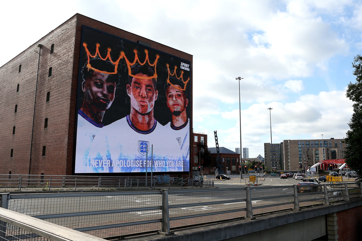 Defaced UK soccer star mural transformed into symbol of anti