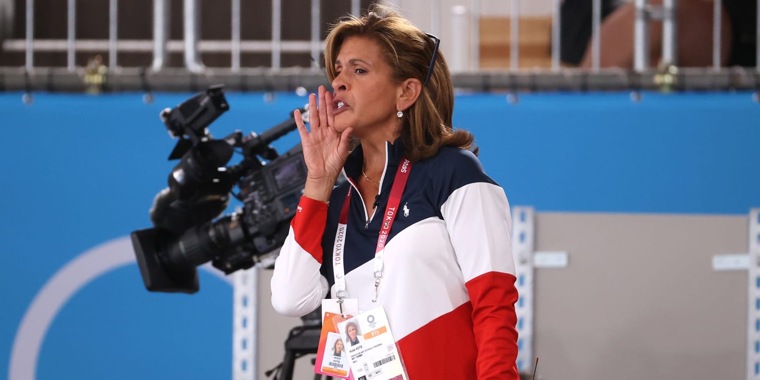 Hoda Kotb cheering for Team USA at the Olympics.