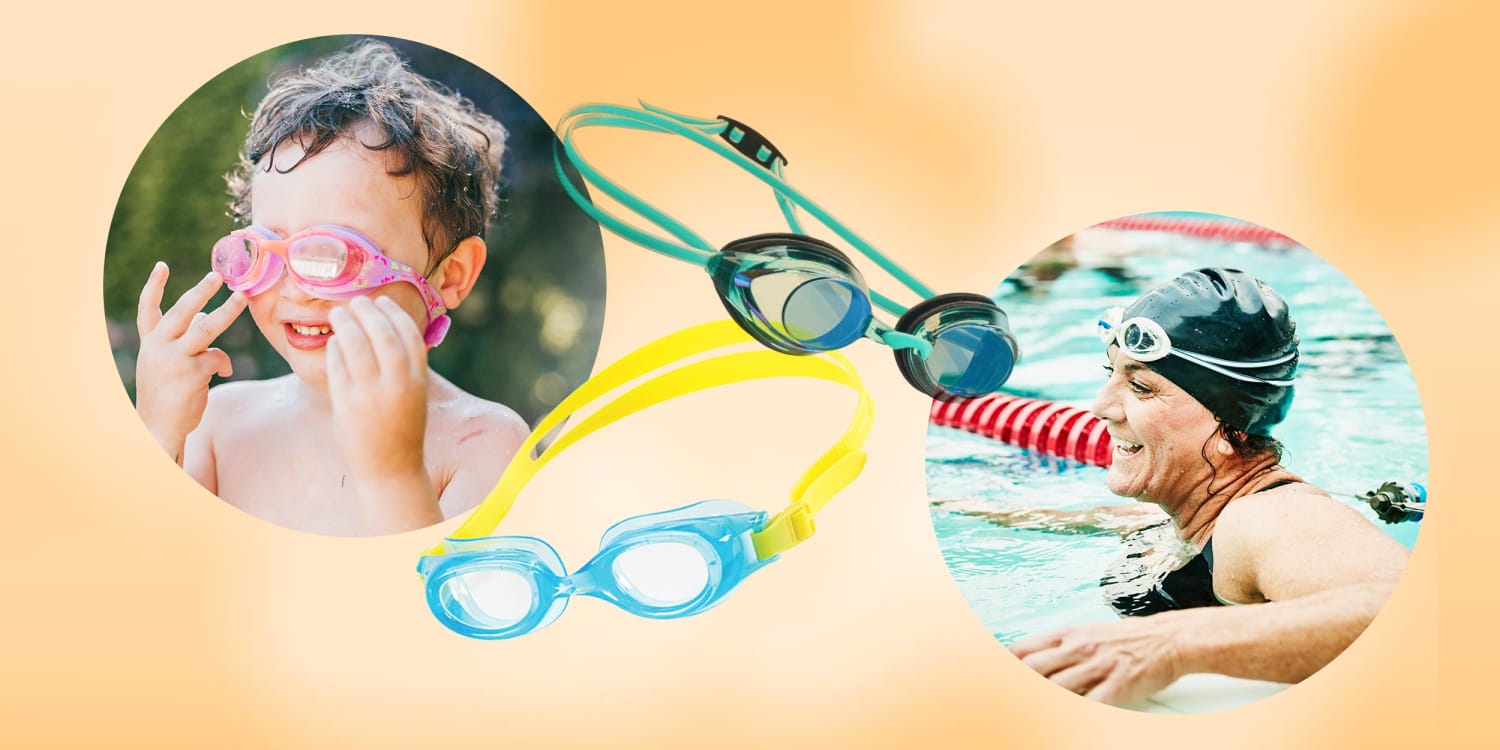Orange Adult Swim Goggles Adjustable Straps NEW Latex Free 