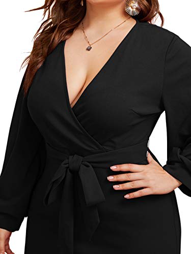 low cut black dress plus size