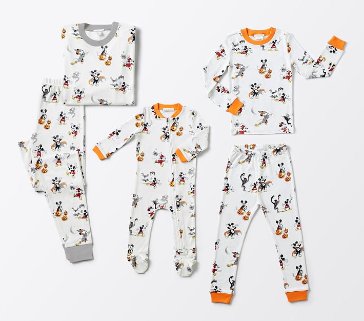 Mickey Mouse Halloween Long Sleeve Cotton Tight fit Pajamas 18 Months 2-Piece Set White