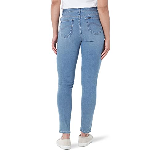Skinny Rise Jeans 30W / 32L Mid Blue Amazon Moda Donna Abbigliamento Pantaloni e jeans Jeans Jeans skinny 
