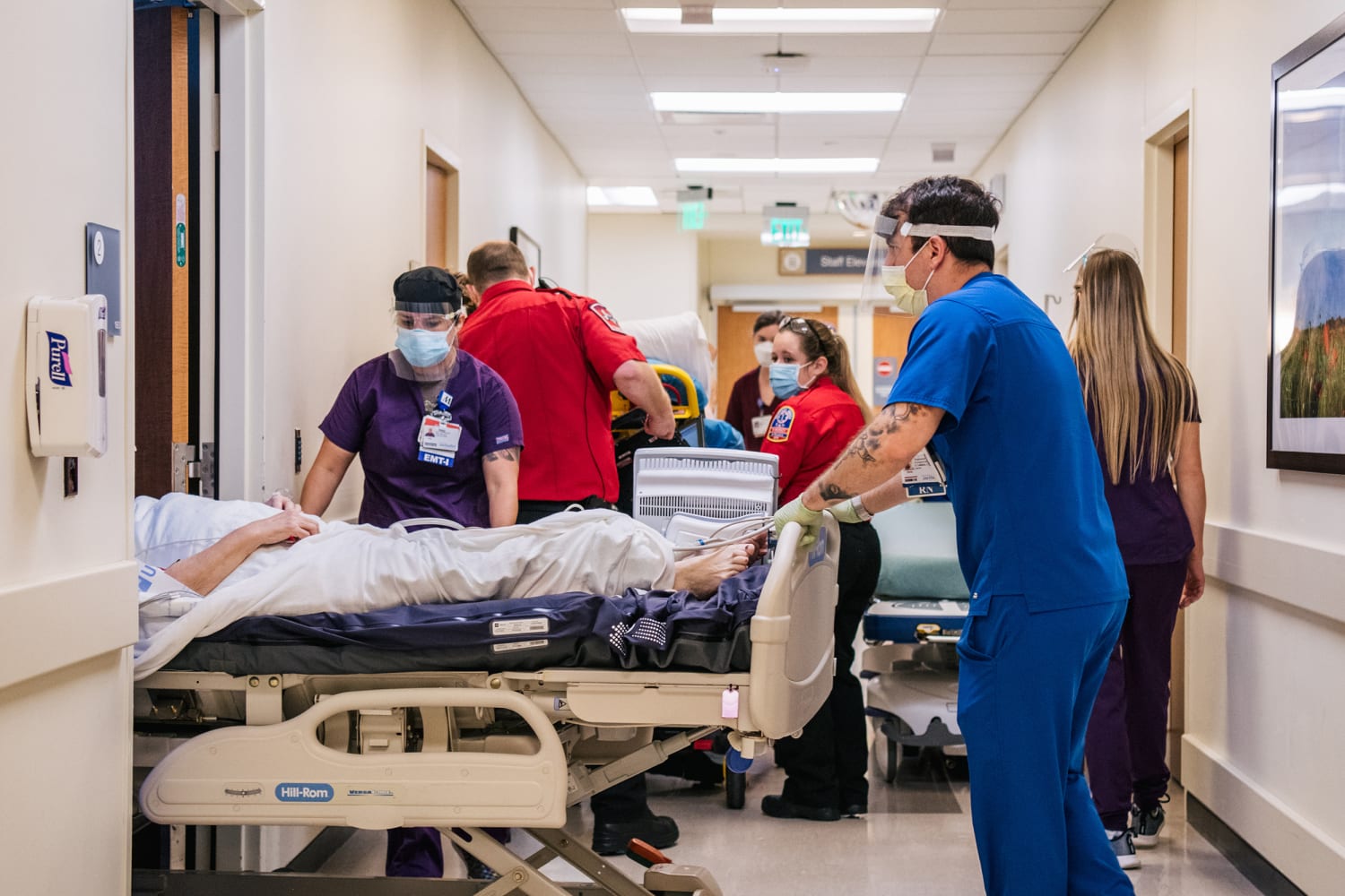 patient in icu hospital bed