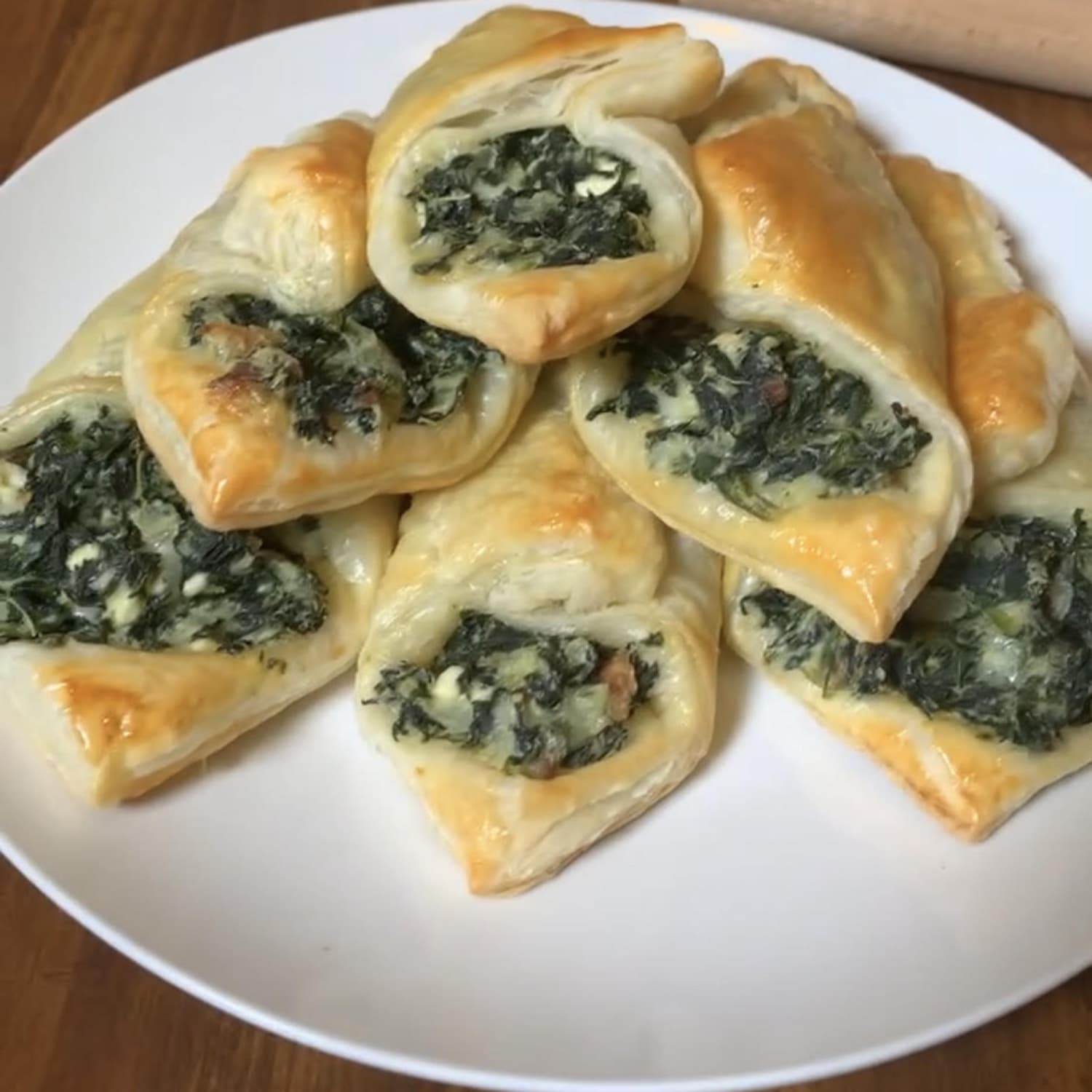 Spinach Puffs with Cream Cheese Bacon and Feta