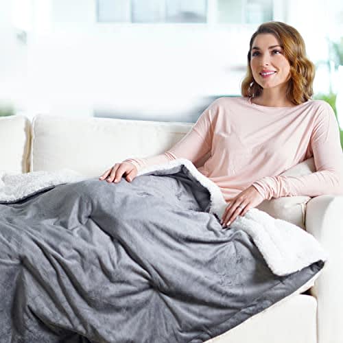 Winter Electric Heated Plush Throw Blanket with Remote Gift for Men Women 