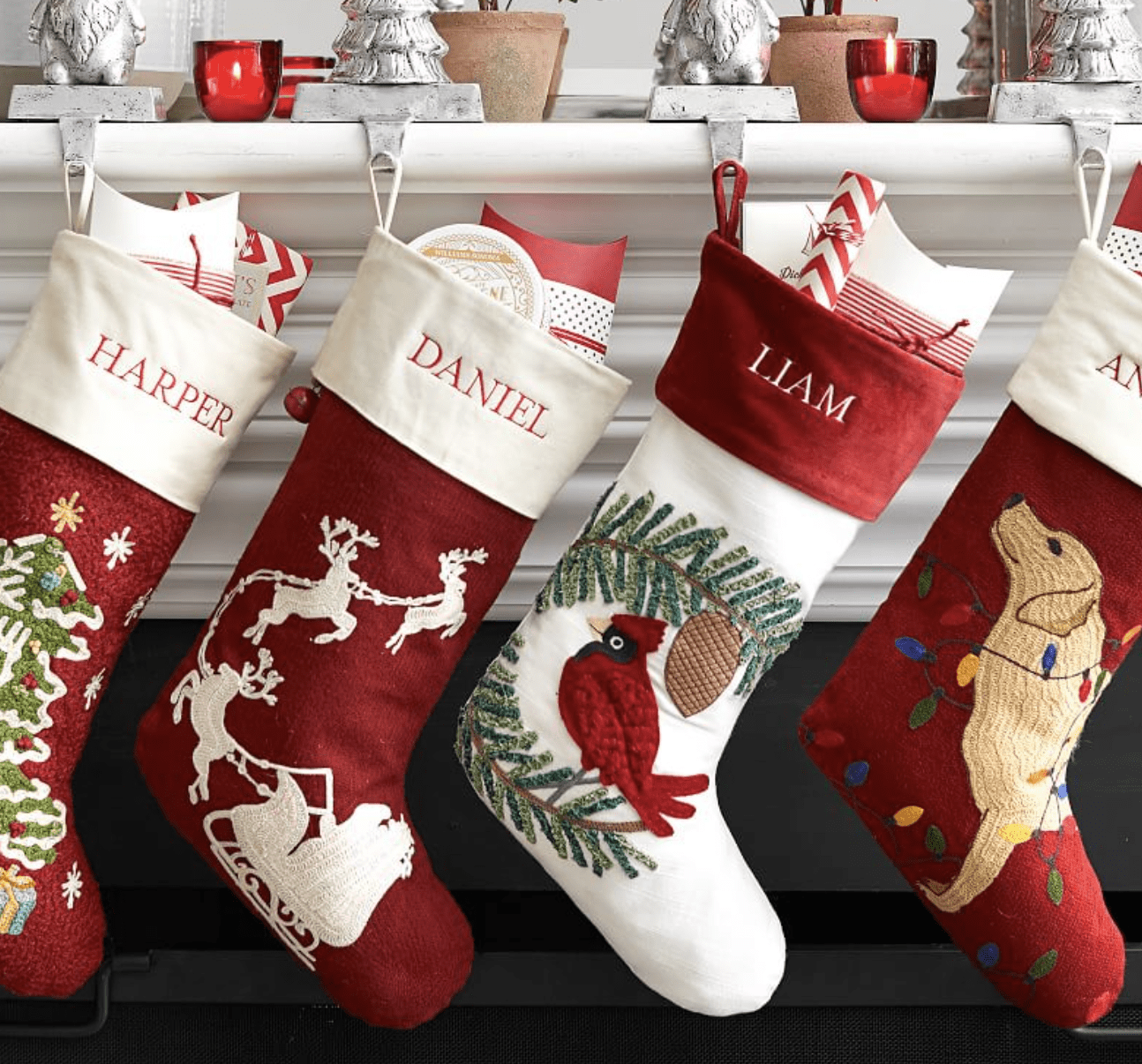 3D Luxury Personalised Embroidered Christmas Stockings Top Quality 