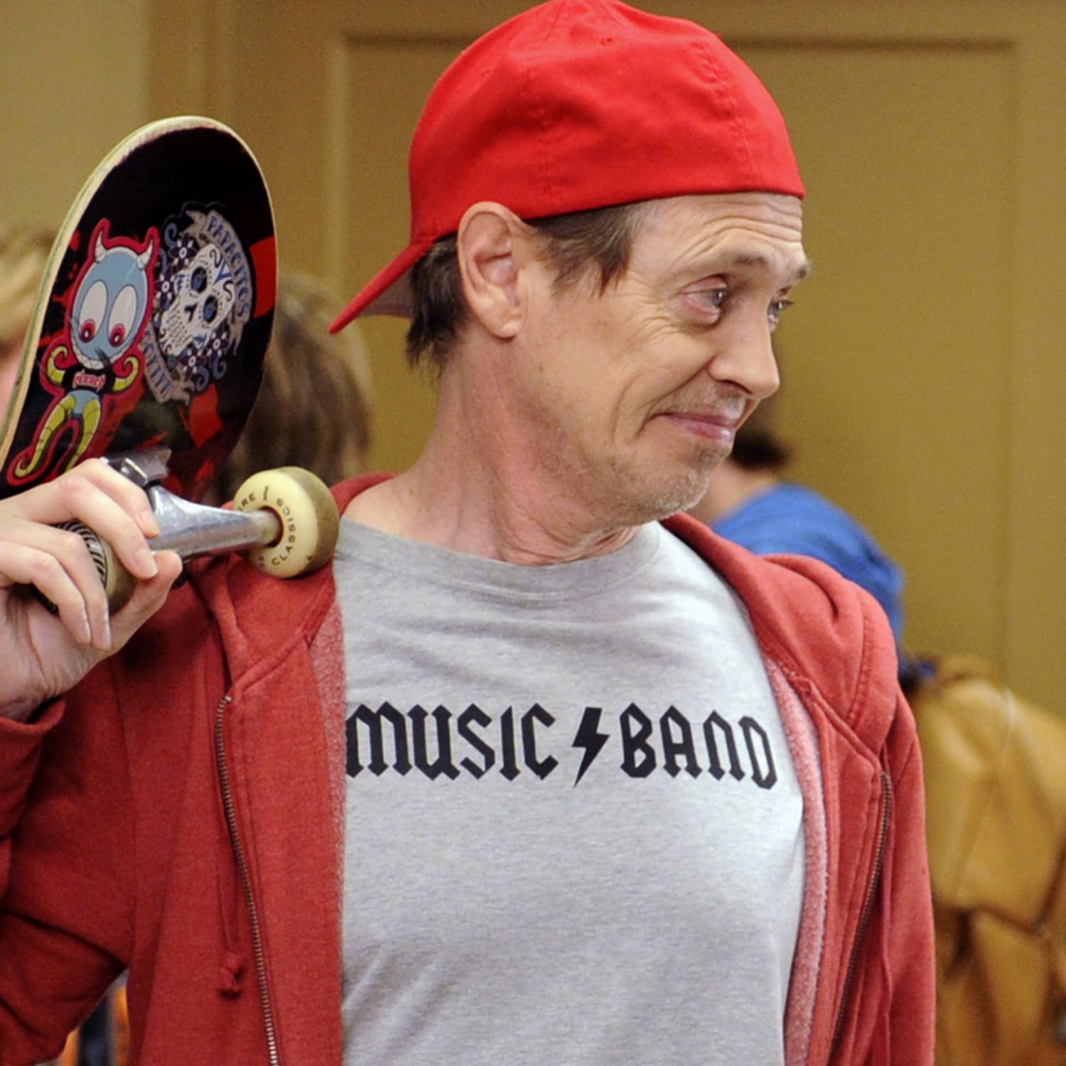 Steve Buscemi dressed as his own fellow kids meme for Halloween