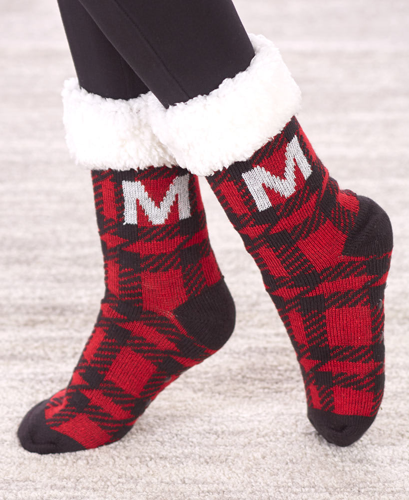 Binwe Fluffy Slipper Socks Fleece Cute Santa Claus/Elk Calcetines Gruesos Antideslizantes Gruesos Regalo para Navidad 