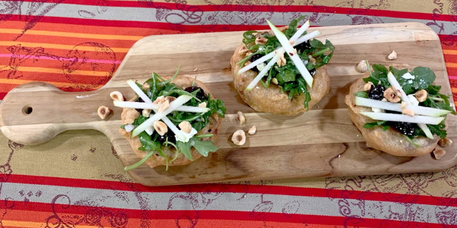 Fried Squash Rings with Pear, Dried Cherries and Feta Recipe-image