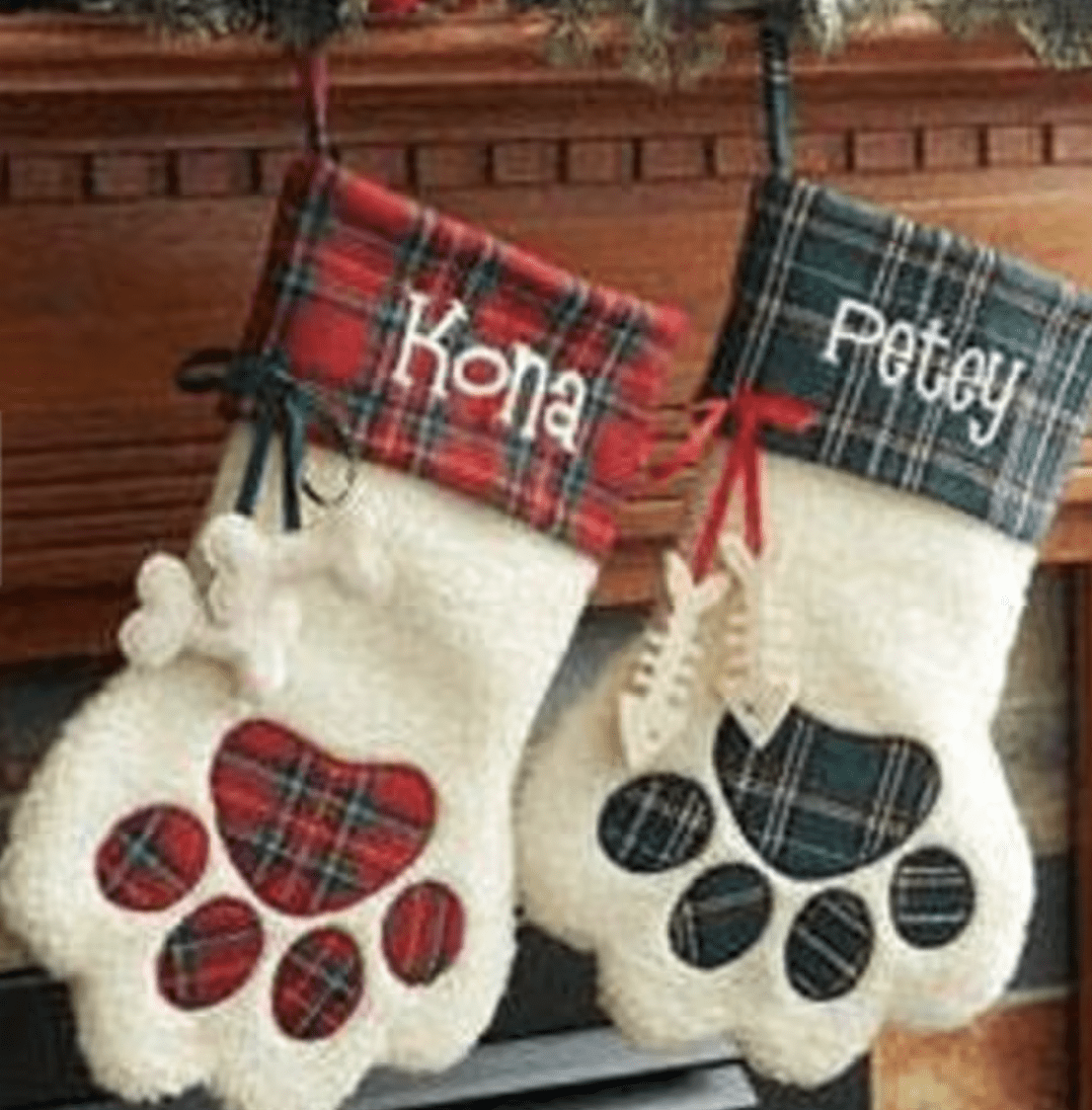 Cat and Dog Christmas Decorations Personalised Fun Pet Christmas Stocking 
