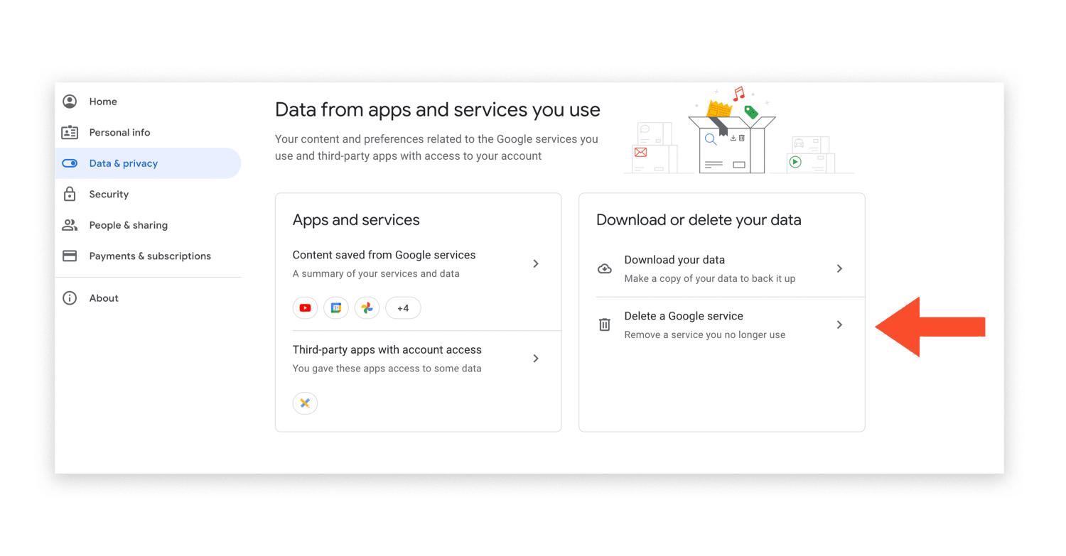 How do I remove an address from my Google account?