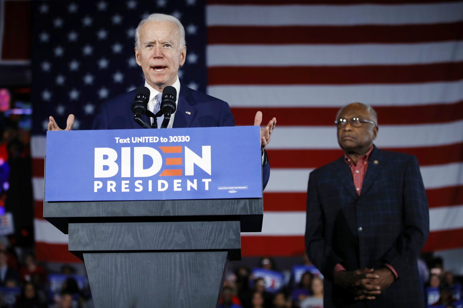 Biden pledges fight for voting rights, Clyburn in South Carolina