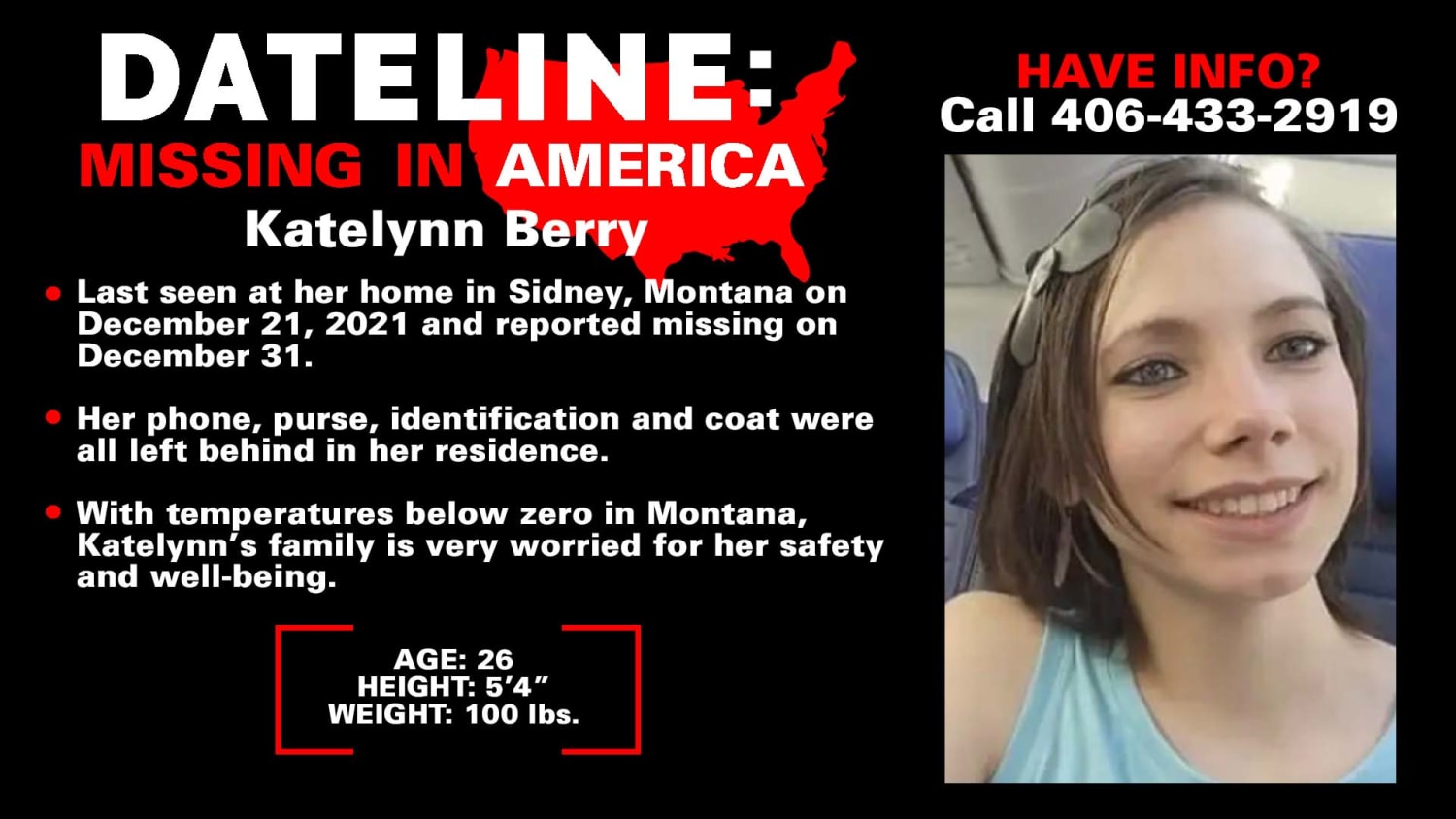 Family searching for 26-year-old daughter who disappeared 3 weeks ago in  Sidney, Montana