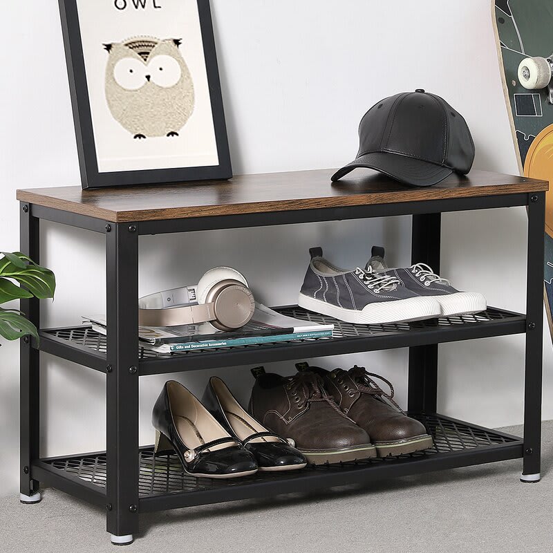 vasagle cubbie shoe cabinet storage bench