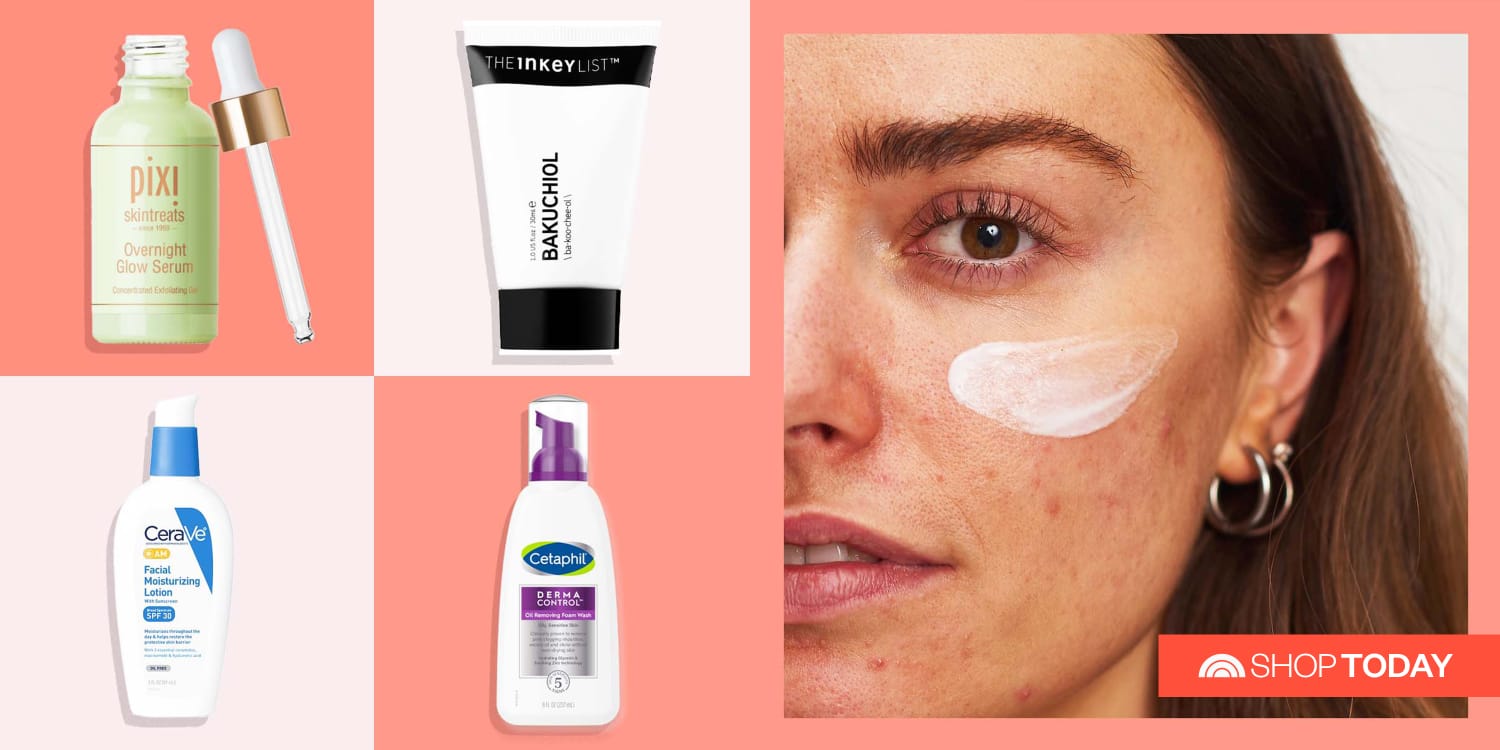 CeraVe Acne Skin Care Set, Acne Treatment Face Wash with Benzoyl Peroxide  Retinol Serum AM Face Moisturizer with SPF & PM Face Moisturizer