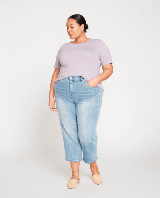 SIZE 10 12 14 16 18 20 22 PLUS SIZE LADIES WOMENS DENIM CROPPED JEANS TROUSERS 