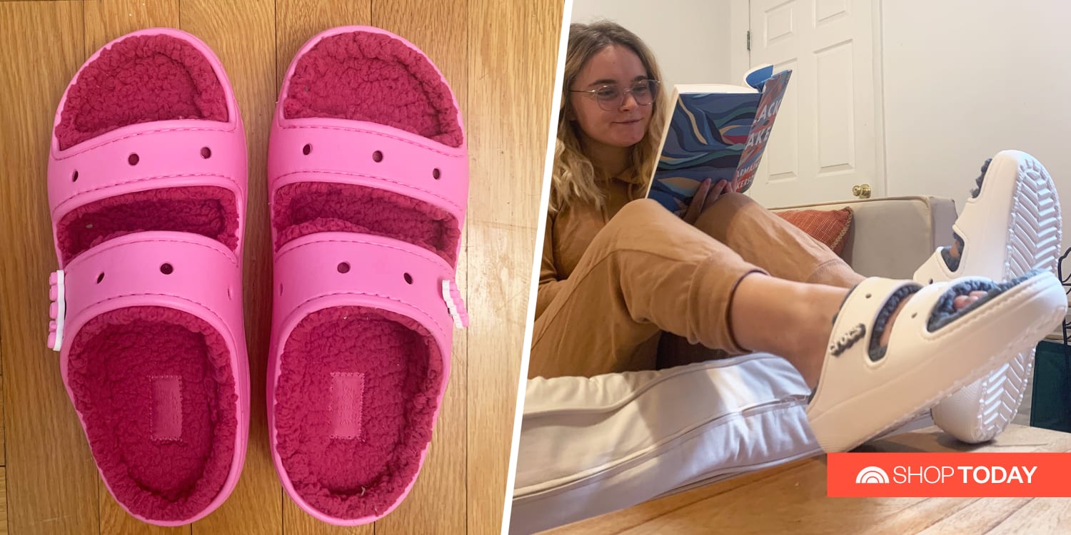 pink croc sandals