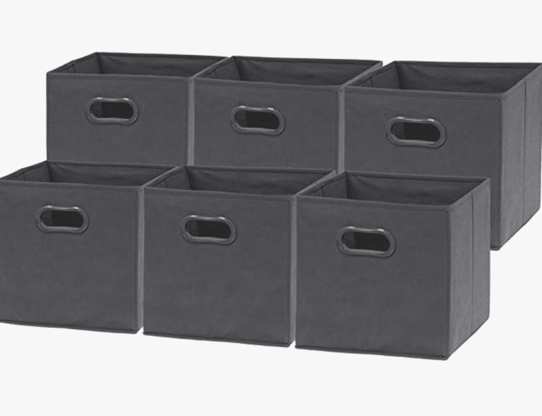 Dark Grey 6 Pack SimpleHouseware Foldable Cube Storage Bin 
