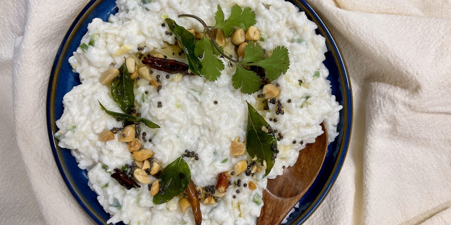 Make this quintessential creamy Indian coconut yogurt rice