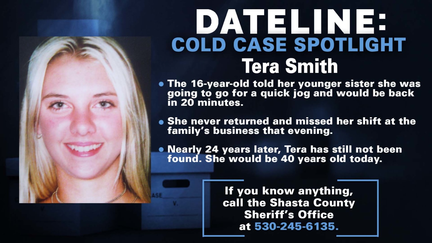 Family pushing for justice in 1998 disappearance of daughter Tera Smith in Redding, California