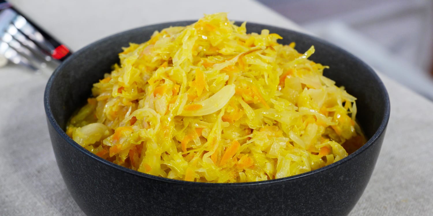 Slow-braise cabbage and carrots for tender and buttery side dish