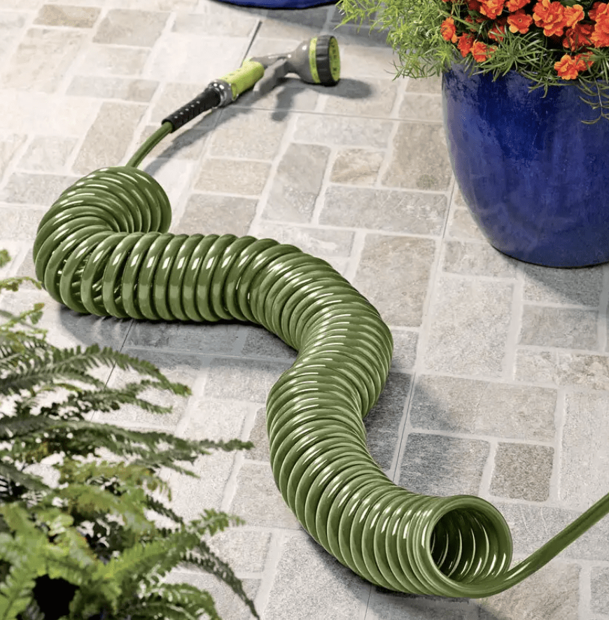 Flexible Coiled Spiral Garden Car Washing Clean Water Hose With Pattern Spray 