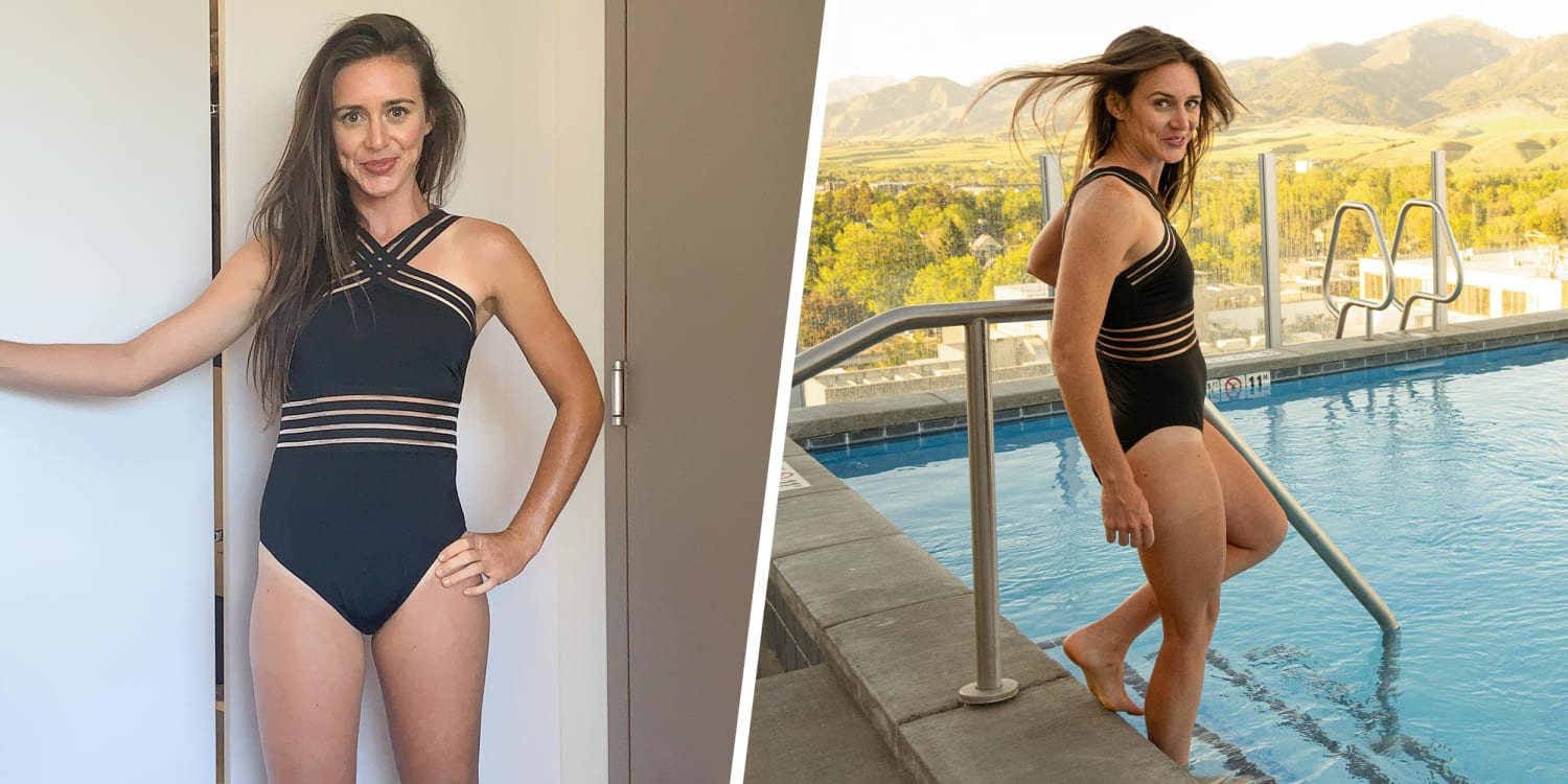 Hilor Womens Swimwear V-Neck One-Piece Swimsuits Bikinis Criss Cross Monokinis Bathing Suit 