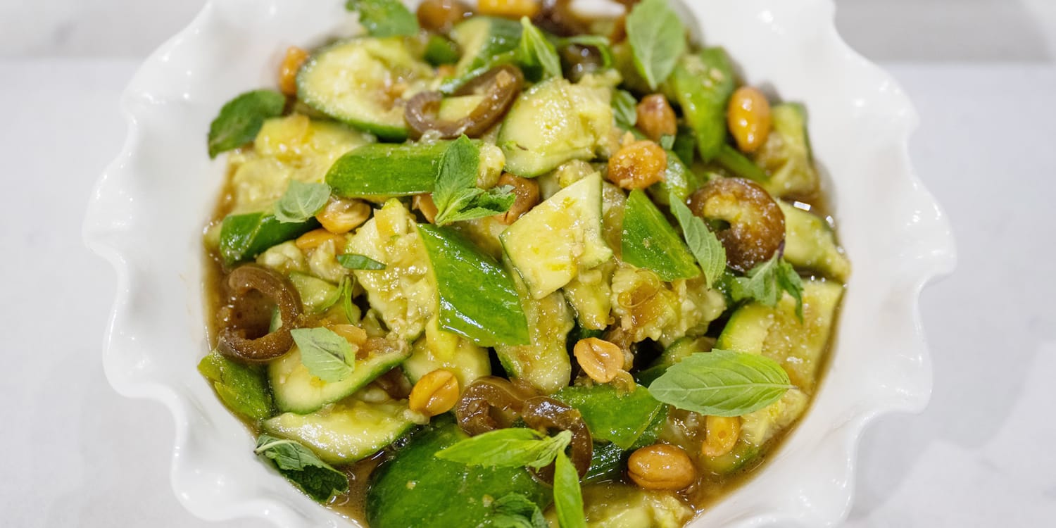 Spice up smashed cucumbers with sesame and peanuts for an easy side