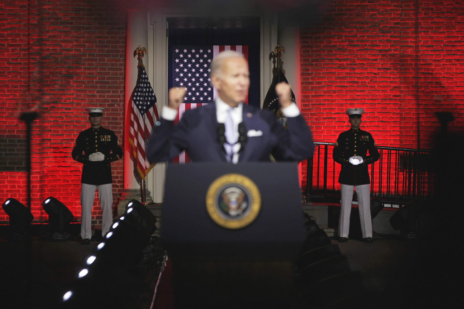Joe Biden's speech took place in front of Marines. Here's why.