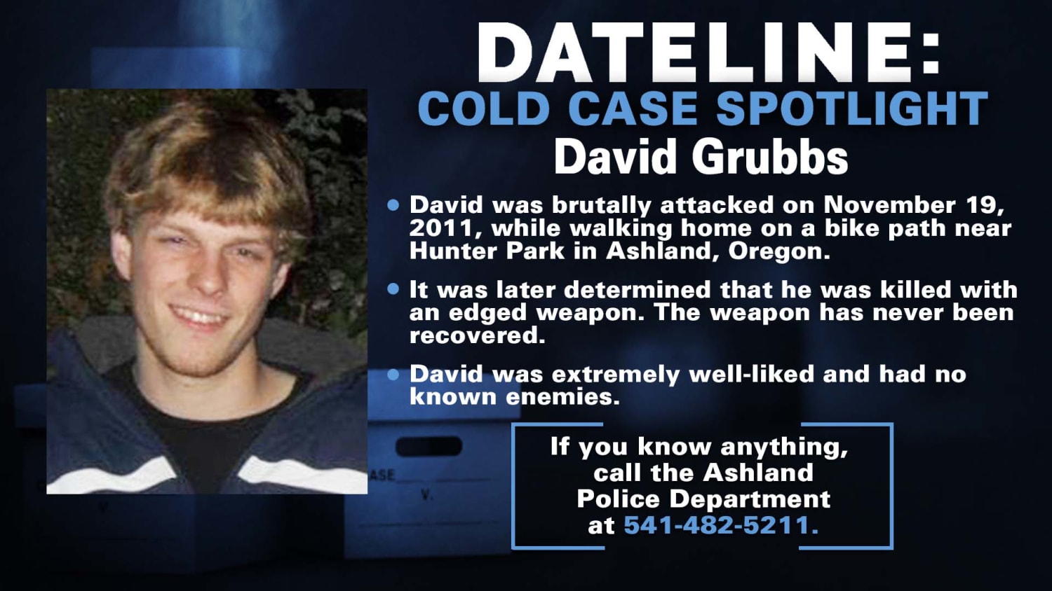 Community still looking for answers in violent 2011 murder of David Grubbs on Ashland, Oregon bike path