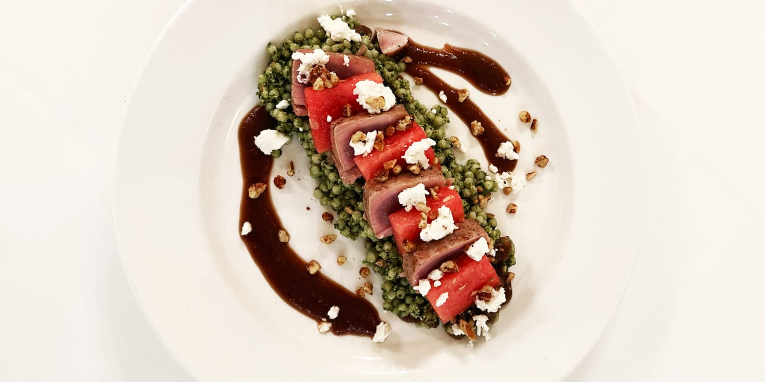 Pair seared tuna with sweet watermelon for an elegant entrée