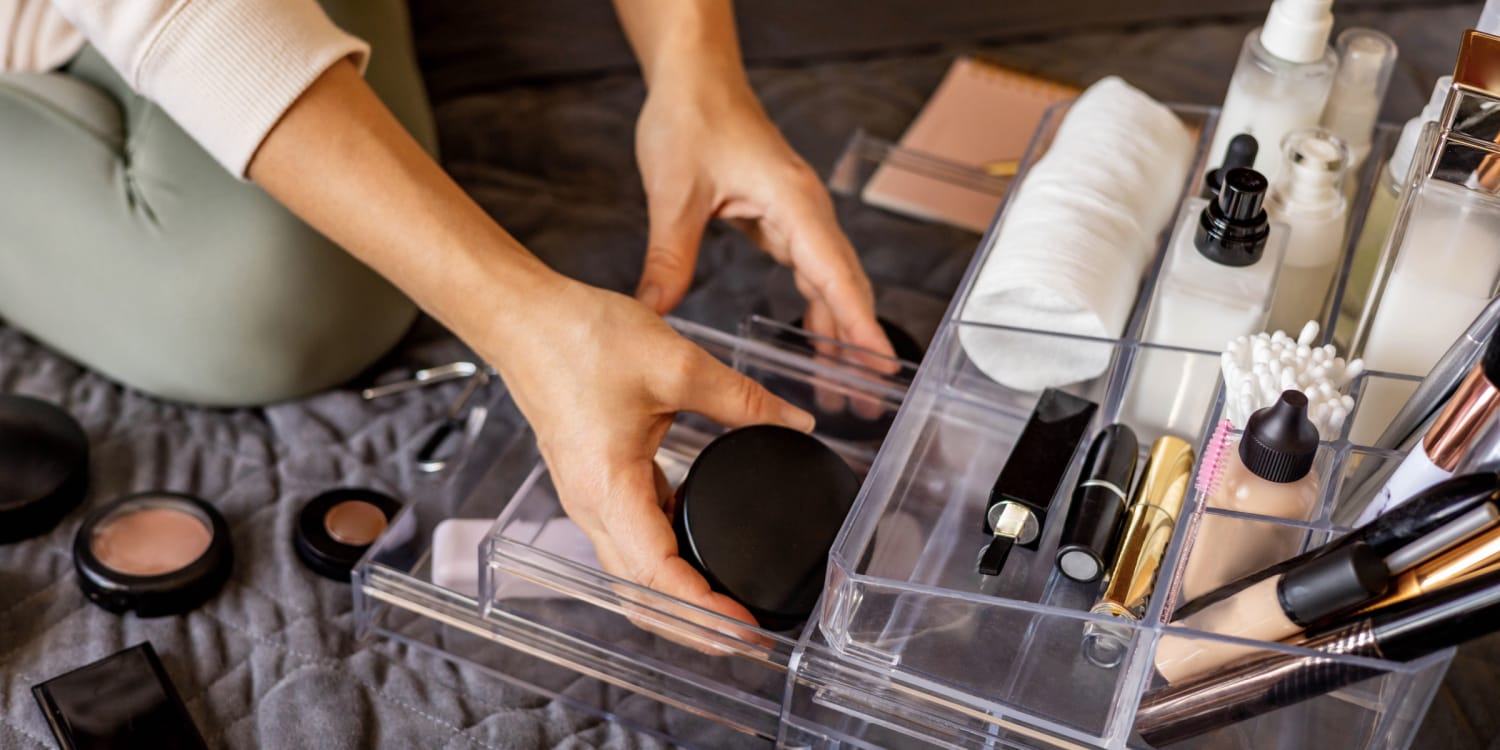 Imitation Leather Luxury Makeup Storage Organizer Box with Drawer