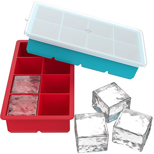 Vremi® Stackable Large Ice Cube Trays — Red and Blue