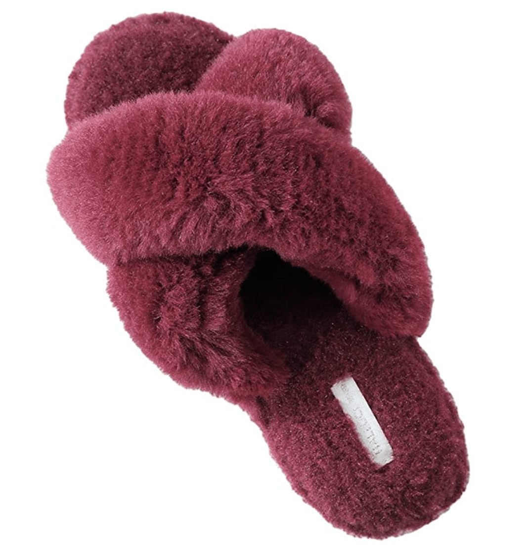 Highever Women's trendy Cross Fuzzy Non-Slip Plush Faux Fur House