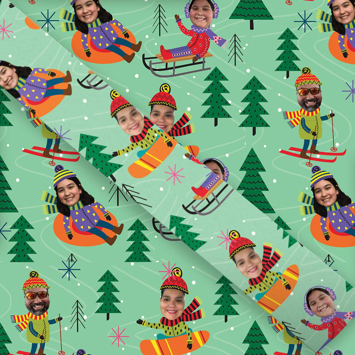 Customized Face Gift Wrapping Paper, Merry Christmas