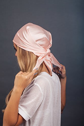 Head Scarf Kitsch Sleep Cap Blush Oversized Satin Bonnet – KITSCH