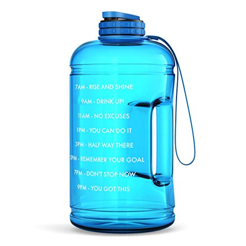 HydroMATE Half Gallon Motivational Water Bottle with Times Clear - HydroMate