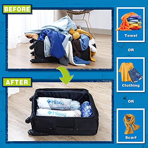 EFISH 8 Space Saver Bags - No Vacuum or Pump Needed - Roll-Up Compression Bags for Travel - Packing Bags - Travel Must Haves - Compressi, Size: 13 x 2 x 9
