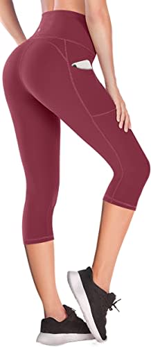 Buy DIAZ Women's 3/4 Length Leggings I 3/4 Yoga Pants for WomenHigh Waist  Gym, Running, Yogawear, Stretchable Capri for Women with Two Side Pockets  Size S Colour Navy Online at Best Prices