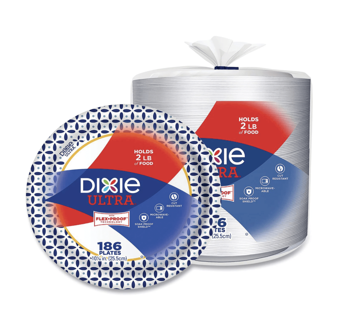 Dixie Ultra® Disposable Paper Plates, 10 1/16 inch, Dinner Size Printed  Disposable Plate, 64 Count