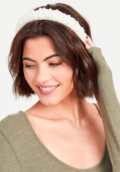 Pearl Top Knot Headbands | Stocking Stuffers | Comfy Fit Cream + Pearl