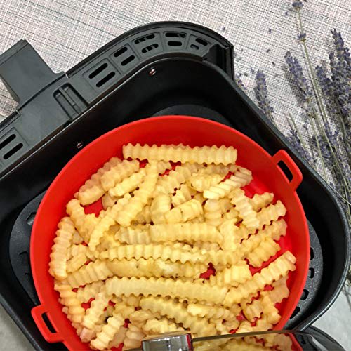 WaveLu Air Fryer Silicone Pot - [UPGRADED] Food Safe Air fryers Oven  Accessories | Replacement of Flammable Parchment Liner Paper | No More  Harsh