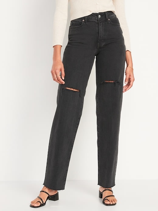 FitsYou 3-Sizes-in-1 Extra High-Waisted Black Flare Jeans for