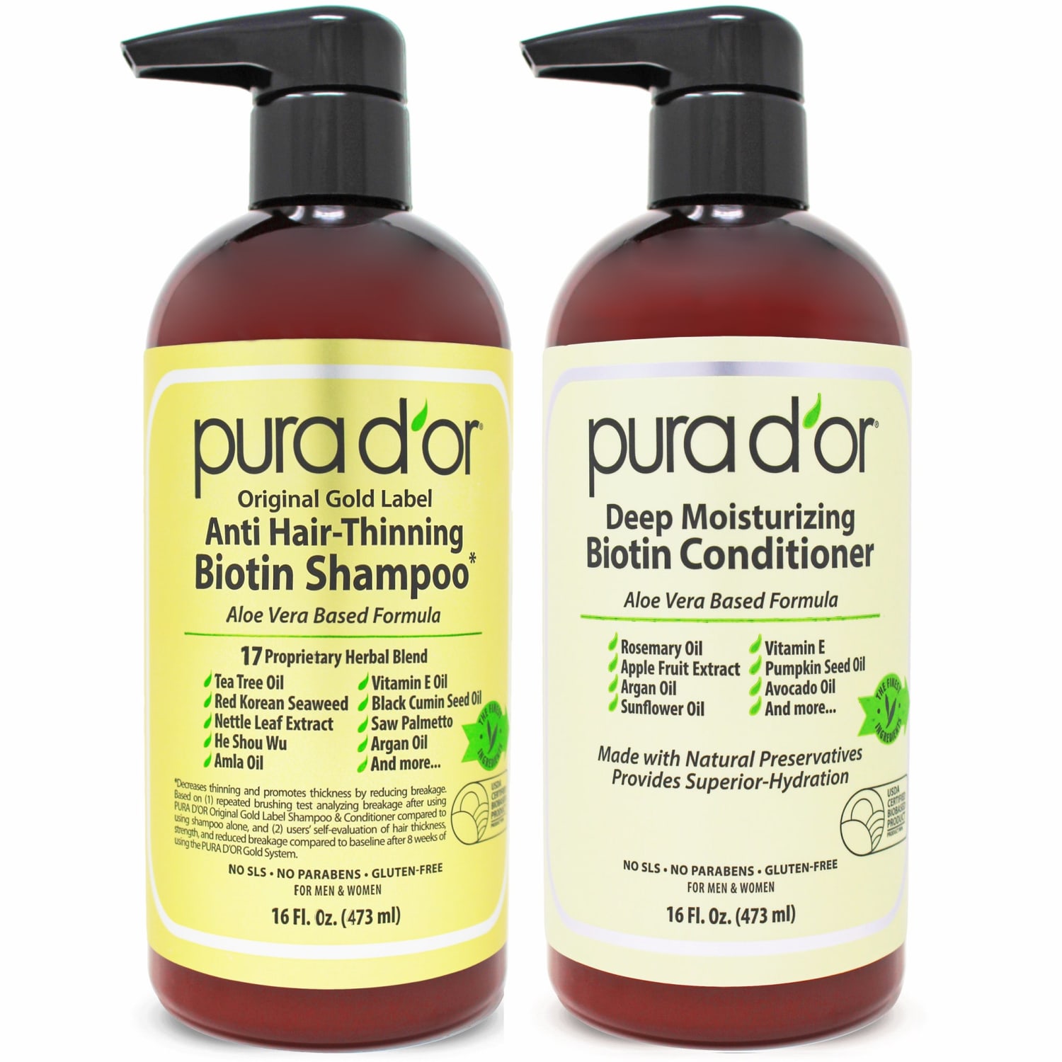 Pura D'or, Scalp Therapy Shampoo, 16 Oz 