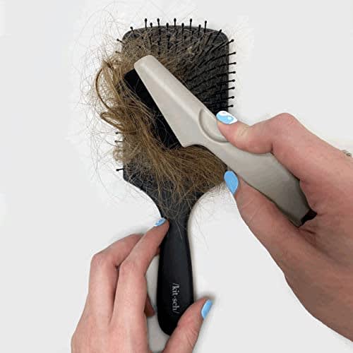 Does anyone know why my hairbrush does this? And how to clean it easier  than pulling all these off individually? : r/CleaningTips