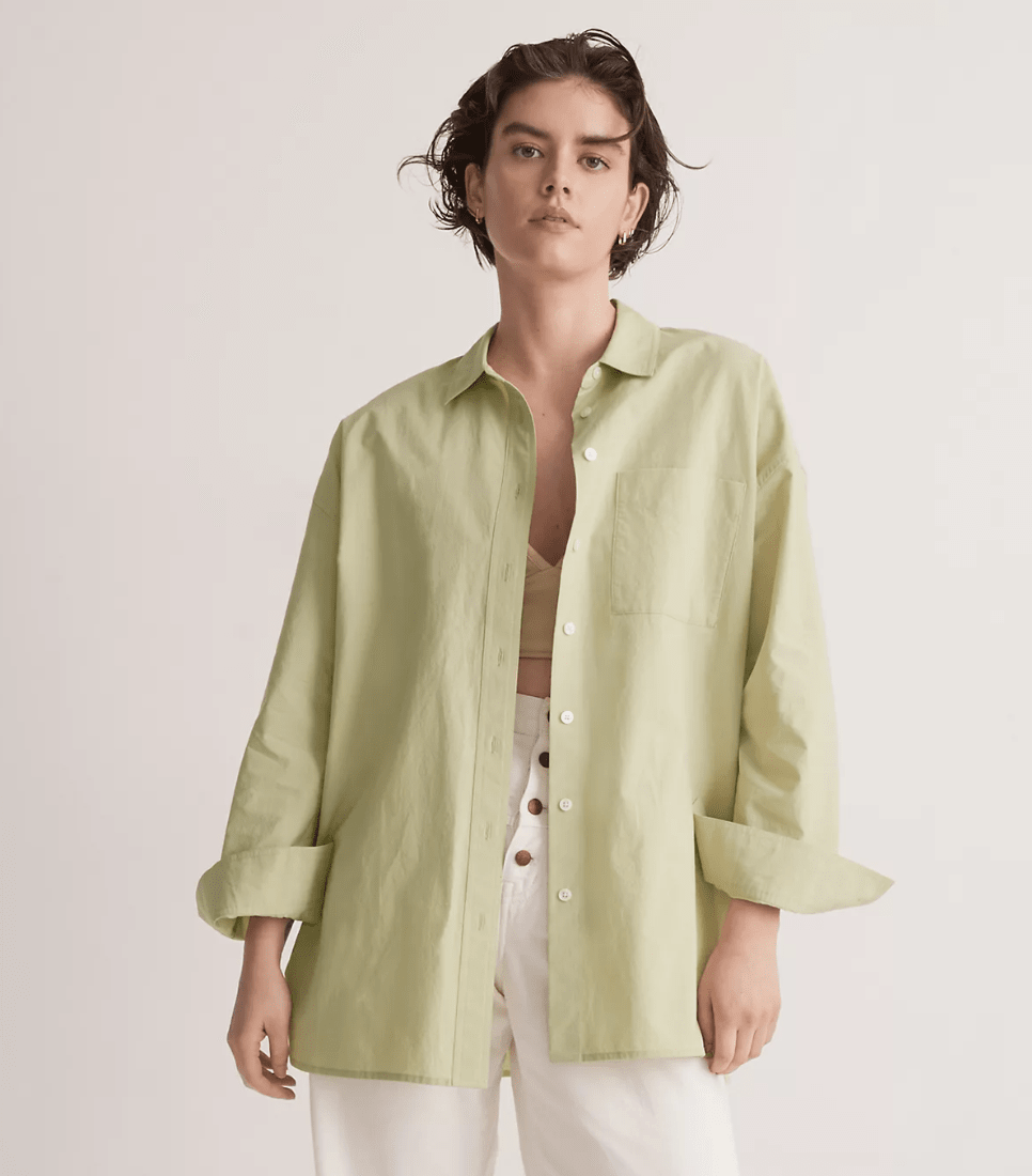 Women's Long Sleeve Oversized Satin Button-Down Shirt - A New Day