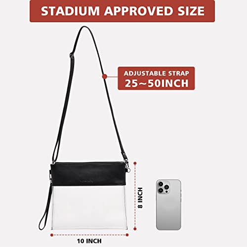 Oufegm Clear Crossbody Purse Bag for Women Stadium Approved Bag