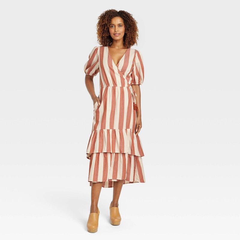 open lace back dress Twirl Dress - Watercolor Multi Stripe