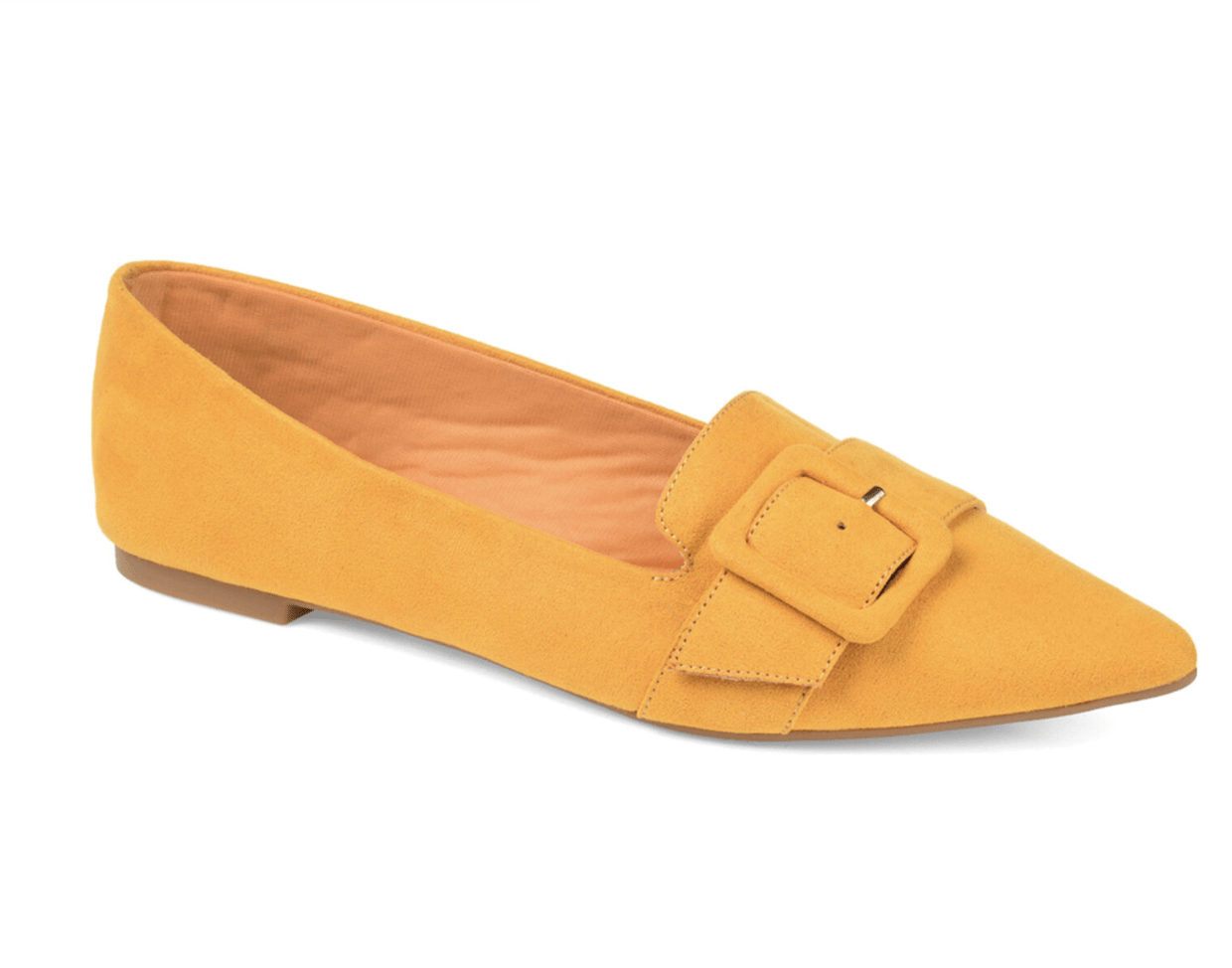 Lovskoo 2024 Women's Slip On Flats Sandals Pointed Toe Large Size Pointed  Suede Four Seasons Comfortable Cozy Flats Yellow