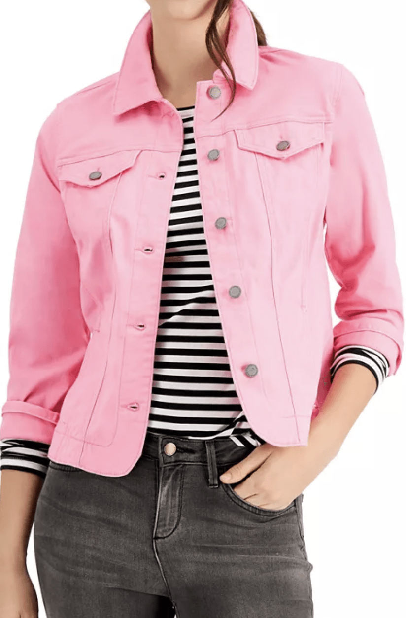 Roskiky Spring Womens Jacket Pink Jean Jacket Jackets For Women Uk Women'S  Pink Denim Jackets Womens Jean Jackets Pink Size Large fits Size 16 to Size  18 - ShopStyle